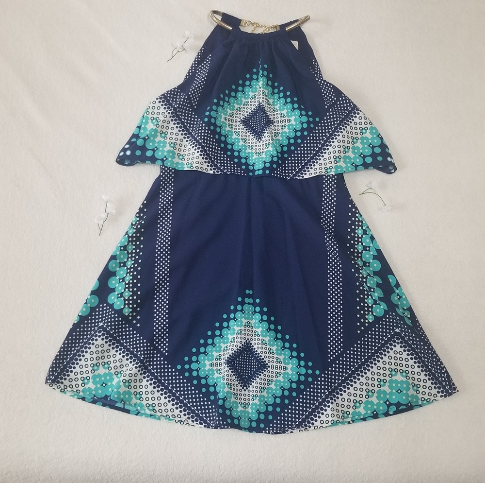 Medium Navy Patterned Sundress